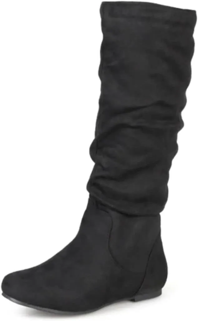 Journee Collection Women's Rebecca-02 Round Toe Riding Boots - Black, 6.5