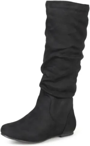 Journee Collection Women's Rebecca-02 Round Toe Riding Boots - Black, 6.5