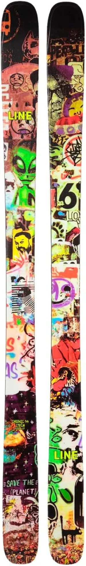 LINE Unisex Adult's Chronic 94 All-Mountain Freestyle Ski with Thick-Cut Sidewall Construction & Symmetric Flex Pattern - Durable Stable Versatile Snow Skis for Men & Women