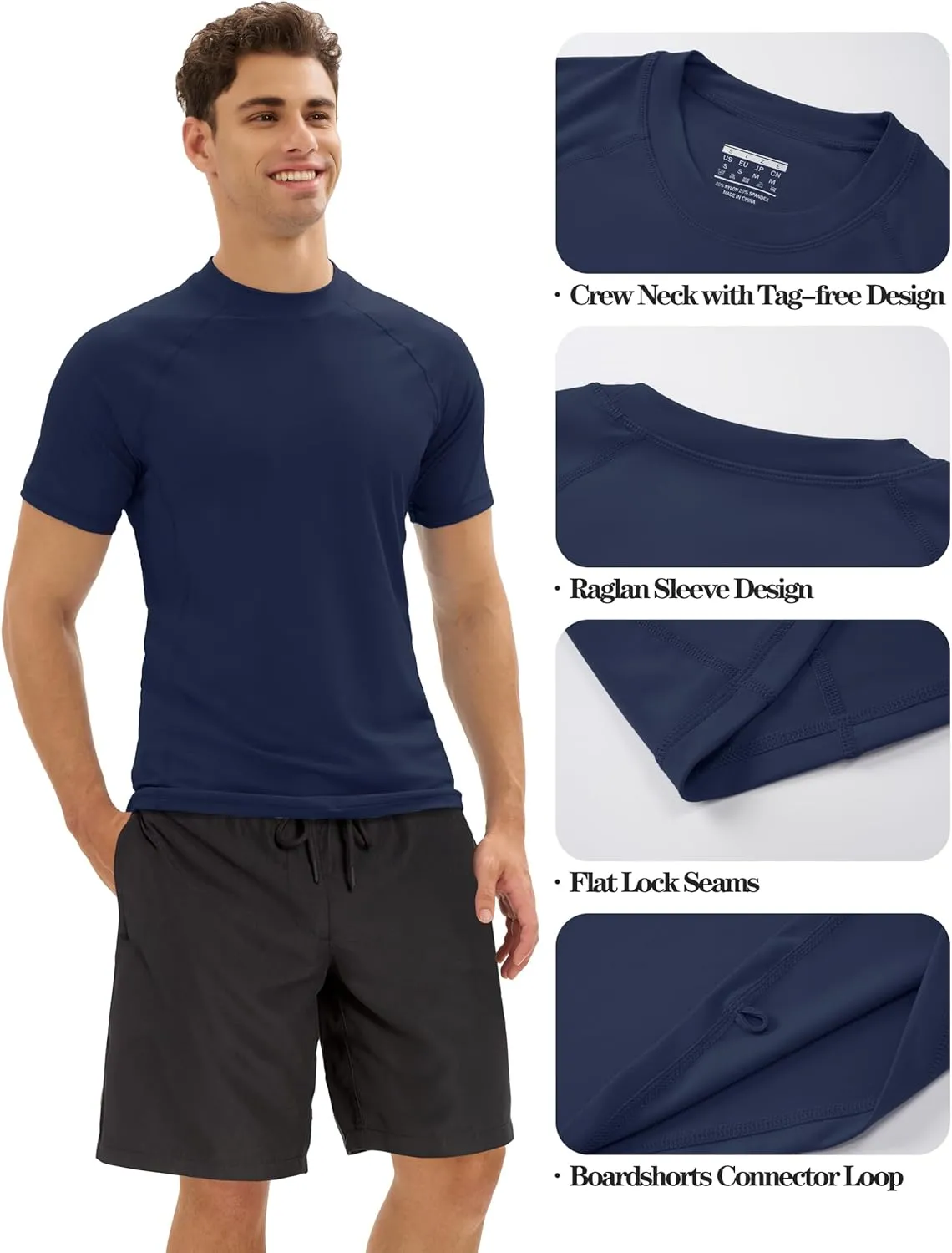 MAGCOMSEN Men's Rash Guard Swim Shirts UPF 50  Sun Protection Quick Dry Fishing Water Shirts
