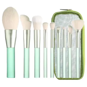 Makeup Brush Set with Storage Case, 9 Pcs Premium Synthetic Flat Foundation Brush,Powder Eyeshadow Blending Eyeliner Contour Concealer Brushes for Makeup,Birthday Gifts for Women