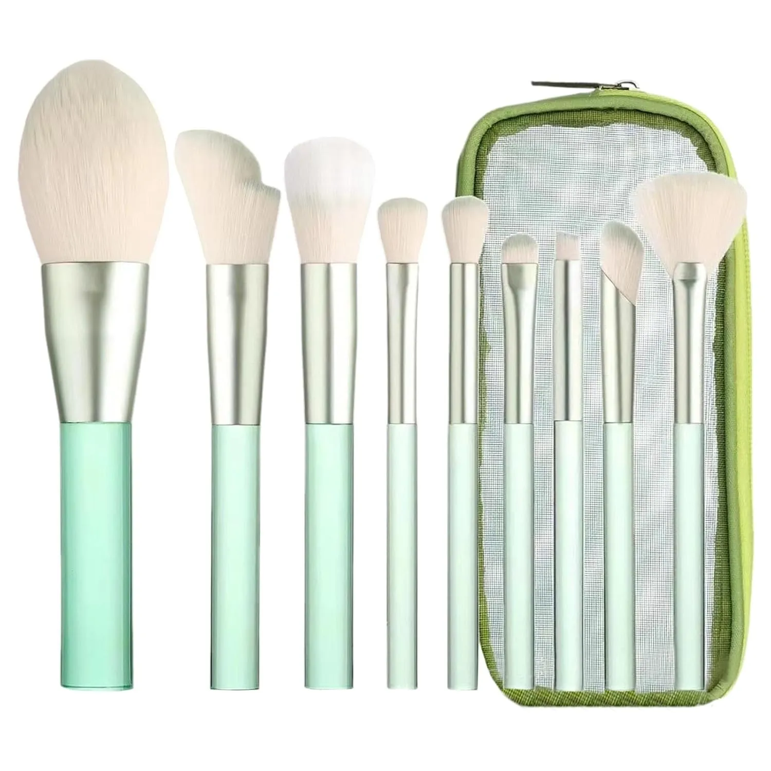 Makeup Brush Set with Storage Case, 9 Pcs Premium Synthetic Flat Foundation Brush,Powder Eyeshadow Blending Eyeliner Contour Concealer Brushes for Makeup,Birthday Gifts for Women