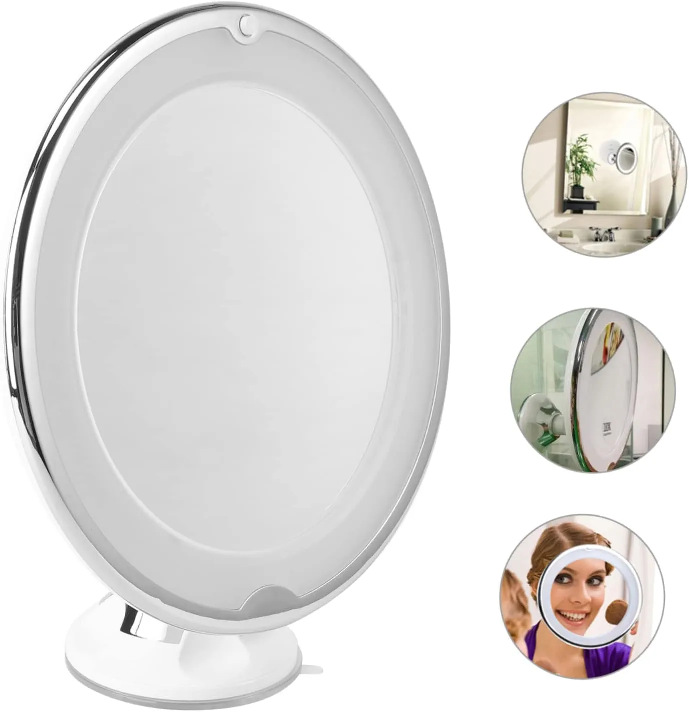 Makeup Mirror with 7X Magnification and Suction Cup Large Round Cosmetic Mirror for Bathroom Vanity