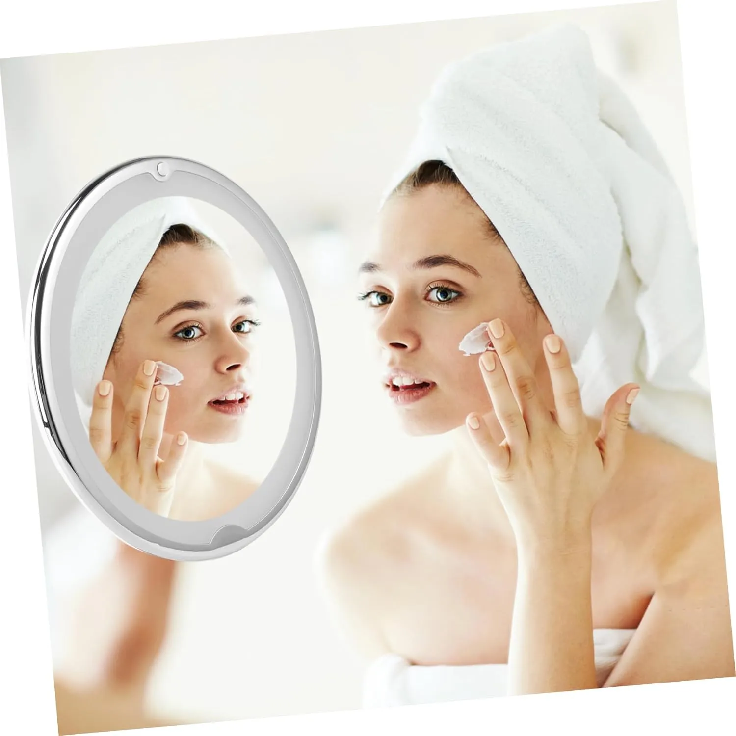 Makeup Mirror with 7X Magnification and Suction Cup Large Round Cosmetic Mirror for Bathroom Vanity