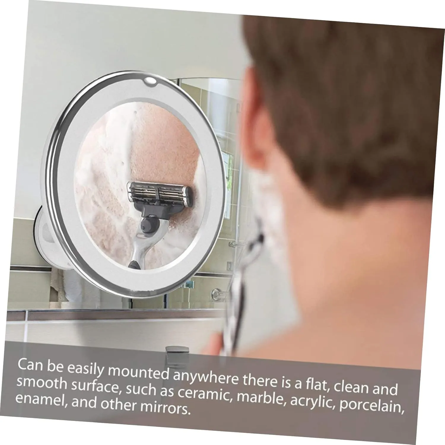Makeup Mirror with 7X Magnification and Suction Cup Large Round Cosmetic Mirror for Bathroom Vanity