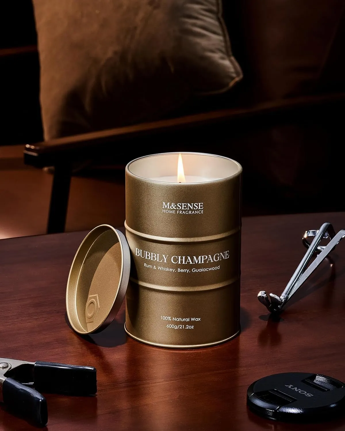 M&SENSE Bubbly Champagne Large Candles for Home Scented, Candles Gifts for Women & Men, Natural Soy Candles, House Warming Gifts New Home, 120 Hours Long Burning, 21.2 oz