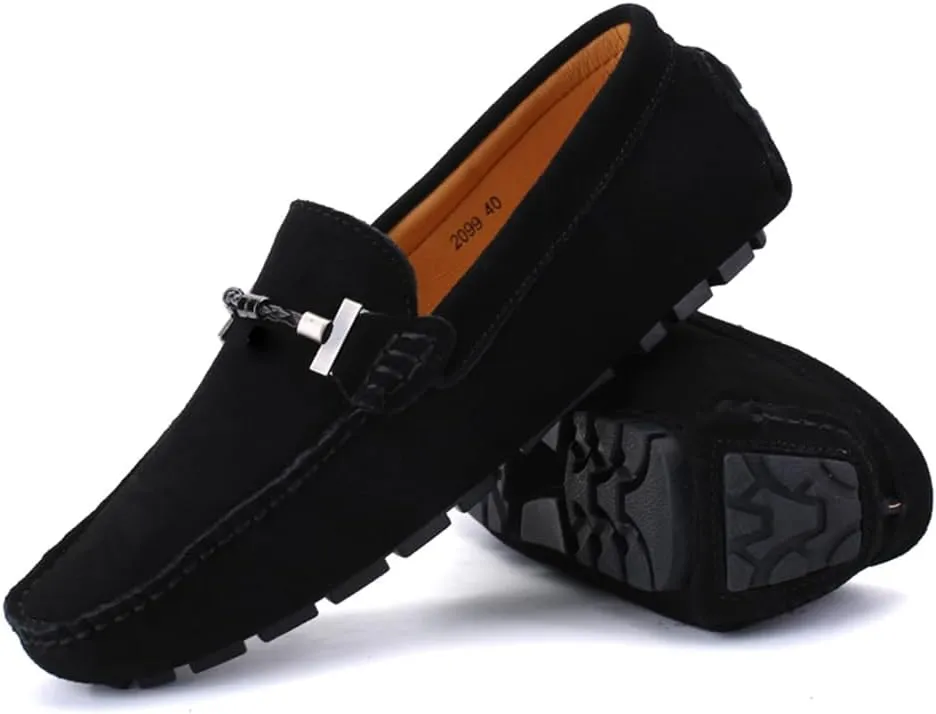 Mens Handmade Suede Leather Slip On Loafers Comfortable Casual Driving Moccasins Breathable Loafer Dress Shoes