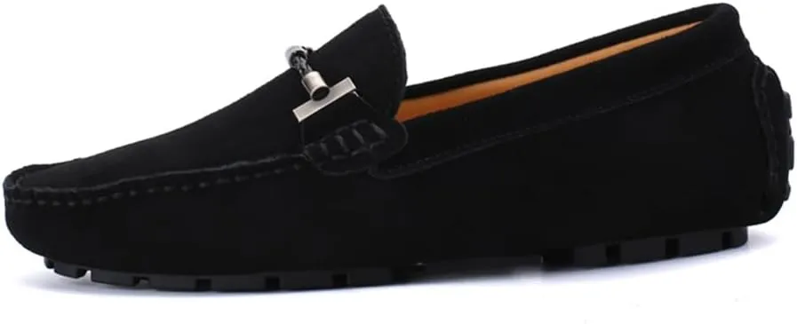 Mens Handmade Suede Leather Slip On Loafers Comfortable Casual Driving Moccasins Breathable Loafer Dress Shoes