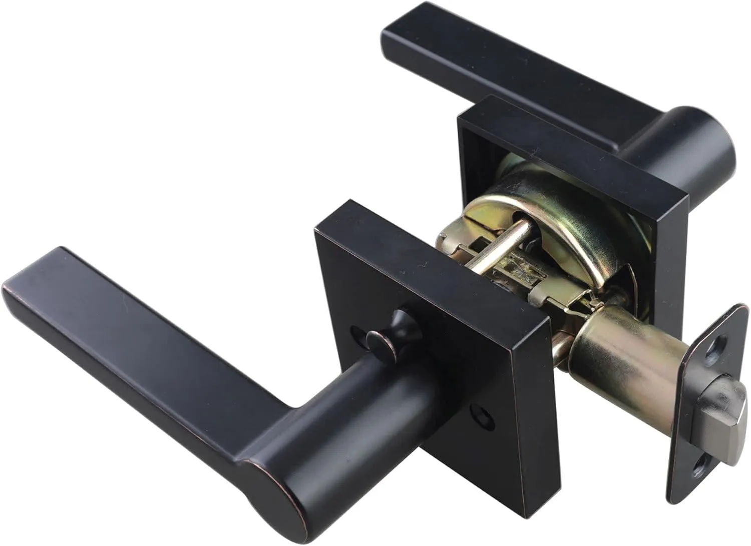Miseno MLK3022 Lorton Flat Bar Privacy Door Lever Set - Oil Rubbed Bronze