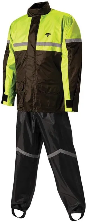 Nelson Rigg Stormrider Rain Suit; 100% Waterproof, Pants and Jacket Included with Reflective Striping (Hi-Vis Yellow/Black, Small)