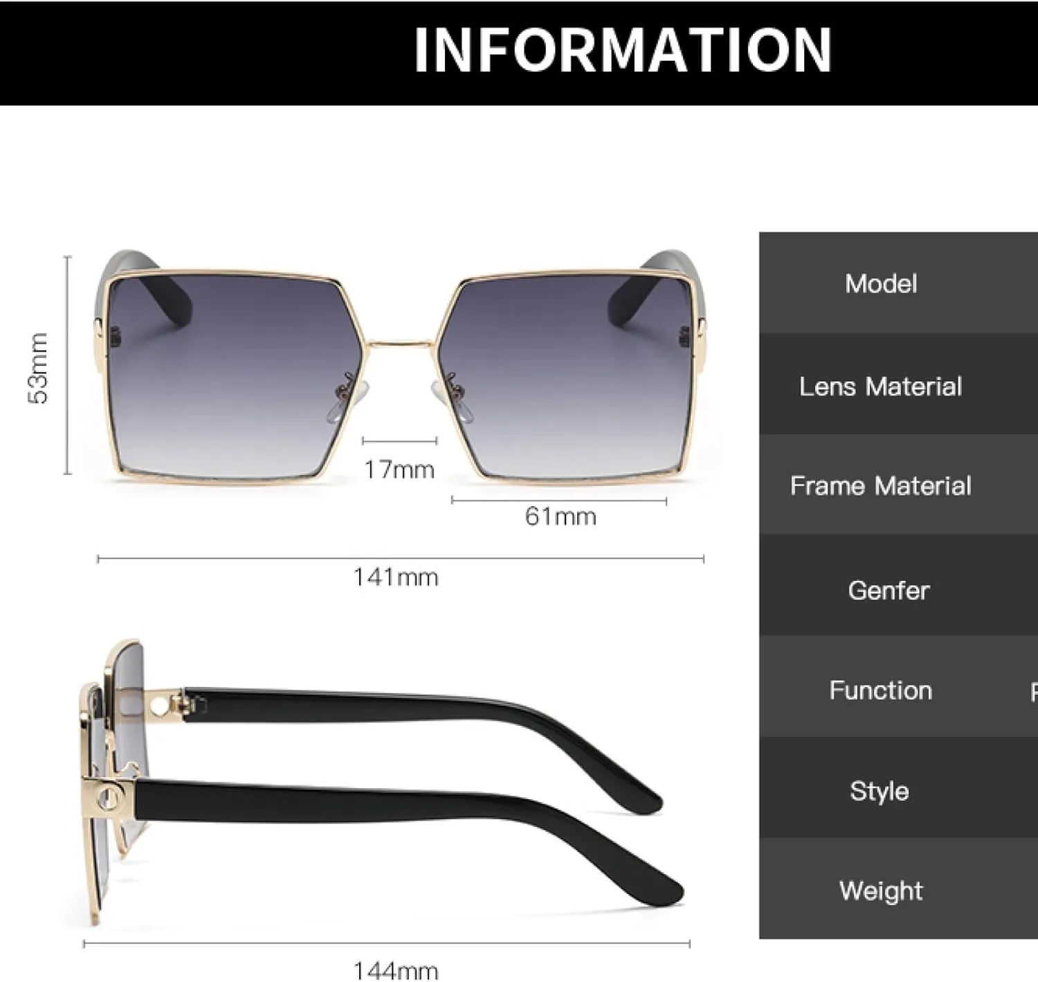 Oversized Sunglasses Women Vintage Metal Men Shades Retro Flat Top Eyeglasses Uv400