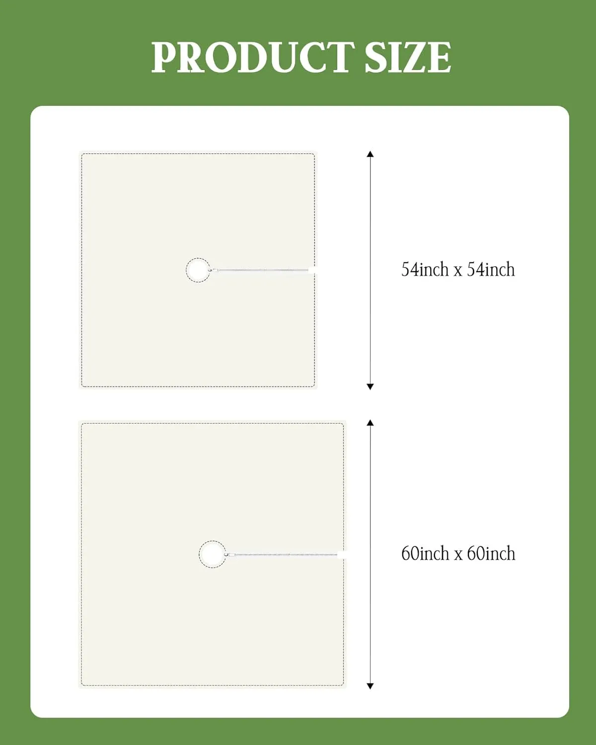 QueenKer Outdoor Tablecloth with Umbrella Hole, Farmhouse Gray White Stripe Square Tables Waterproof Tabletop Collection for Patio, Garden, Picnic, Camping, Dining 54 x 54 inch