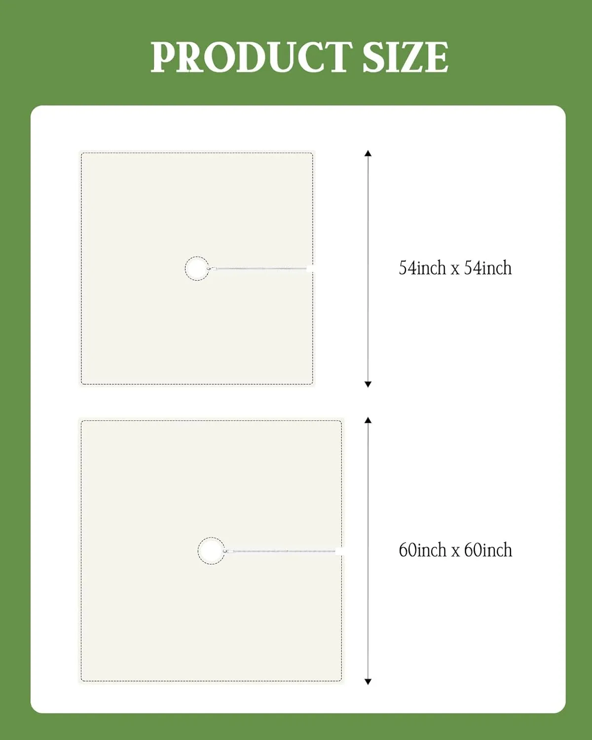 QueenKer Outdoor Tablecloth with Umbrella Hole, Farmhouse Gray White Stripe Square Tables Waterproof Tabletop Collection for Patio, Garden, Picnic, Camping, Dining 60 x 60 inch