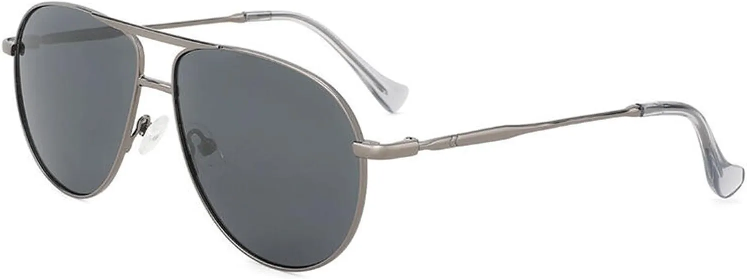 Retro Square Polarized Aviator Sunglasses for Men Women Classic Metal Frame UV400 Protection for Driving/Holiday
