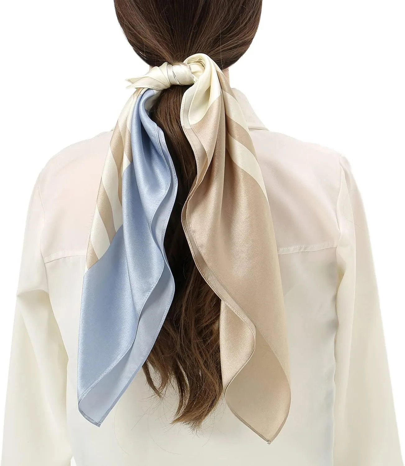 RIIQIICHY 100% Silk Scarf Head Scarf for Women Hair Scarf for Sleeping Hair Wrapping at Night Square Neck Scarves