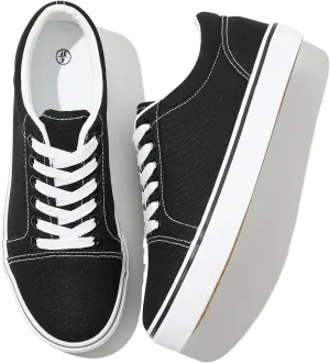 Shupua Women's Canvas Sneakers - White, Casual, Classic, Spring/Summer, Solid, Flat Heel, Athletic Shoes, Skateboarding, Lace-Up, Bow, Rubber Sole, Not Water Resistant, Adult Women's Size