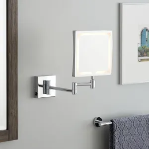 Signature Hardware 481283 Norabel 12-3/4" x 9-1/2" Framed Make Up Mirror - Chrome