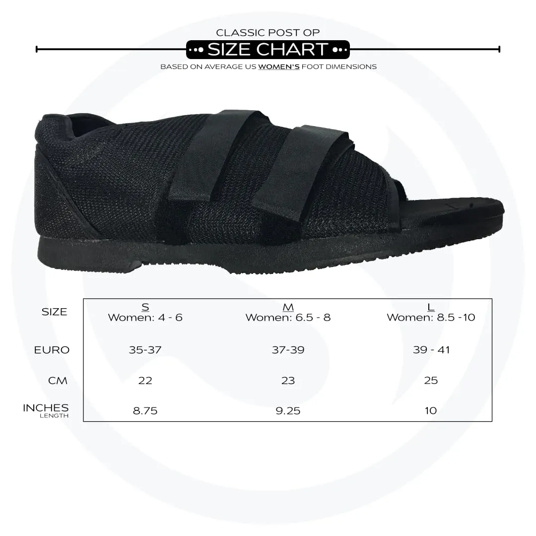 SoleAid Post-Op Recovery Shoe - Women's Round Toe Orthopedic Protective Foot Brace - Adjustable Lightweight Post-Surgical Walking Shoe (Womens: 4-6)