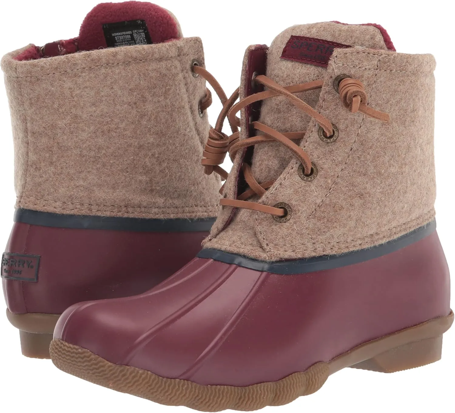 Sperry Women's Saltwater Emboss Wool Boots