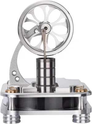 Stirling Engine Model Kit, Low Temperature All-Metal Stirling Engine Motor Model for Adults, Mechanical Stirling Motor Electricity Power Generator for Physics Experiment -RTR, Type 4