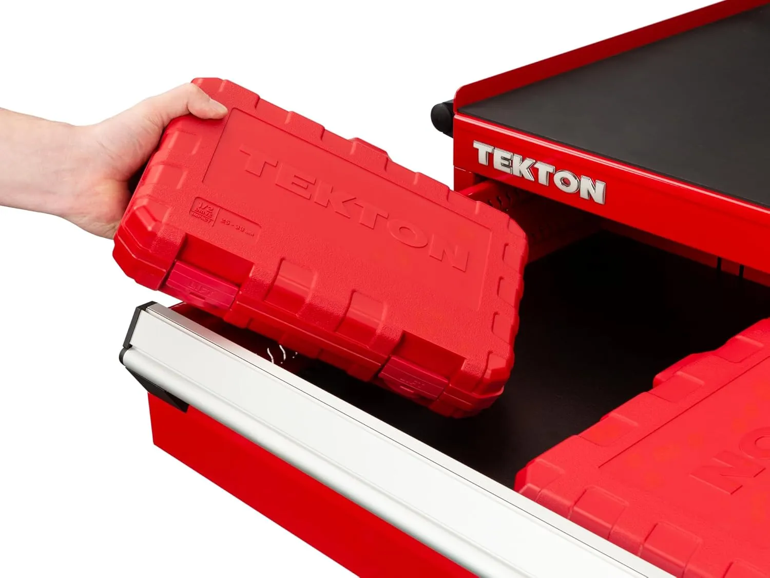 TEKTON 1/2 Inch Drive 6-Point Impact Socket Set with Case, 14-Piece (25-38 mm) | SID92325