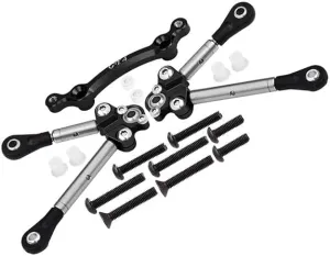 Titanium Front Tie Rods with Stabilizer for C Hub for 1/10 Traxxas Ford GT 4-Tec 2.0 83056-4/4-Tec 3.0 93054-4 - 15Pc Set Black