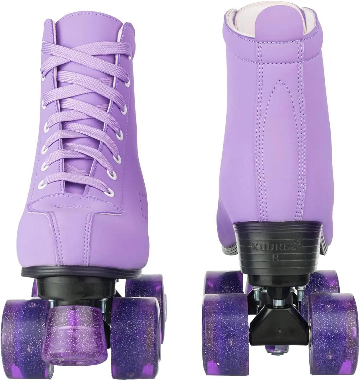 Women Roller Skates High-Top Double-Row PU Leather Roller Skates for Women Girls with Light up Wheels Outdoor