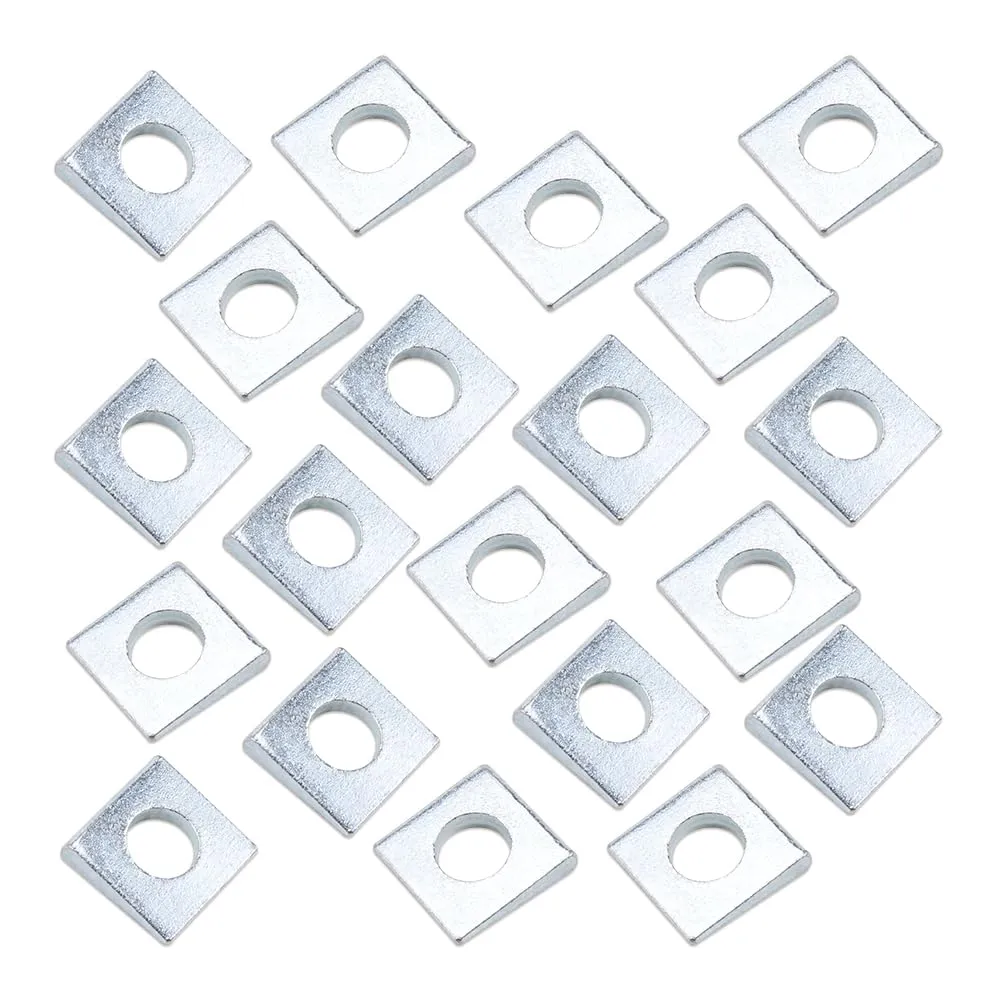 ZORZA 20Pcs 1/2" Beveled Square Washer Carbon Steel Galvanized for Mechanical Equipment Leveling Shims Wedge Shaped Washers Multipurpose Fit for 1/2” Bolt Applications